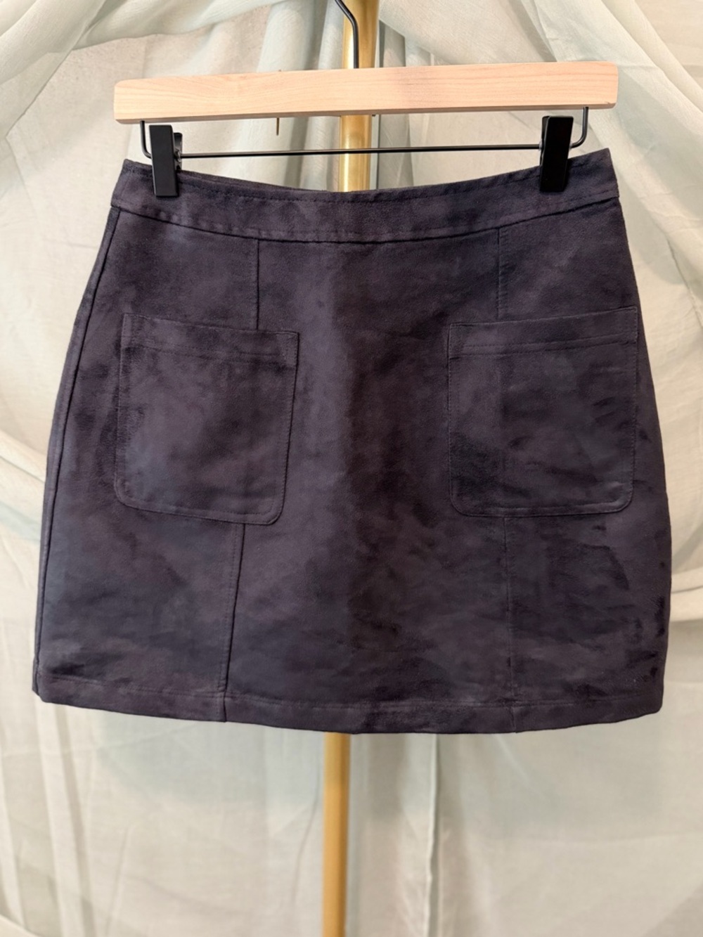 Old Navy Black Faux Suede Mini Skirt